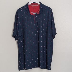 Walter Hagen Polo Men XXL Blue Short Sleeve American Flag Patriotic